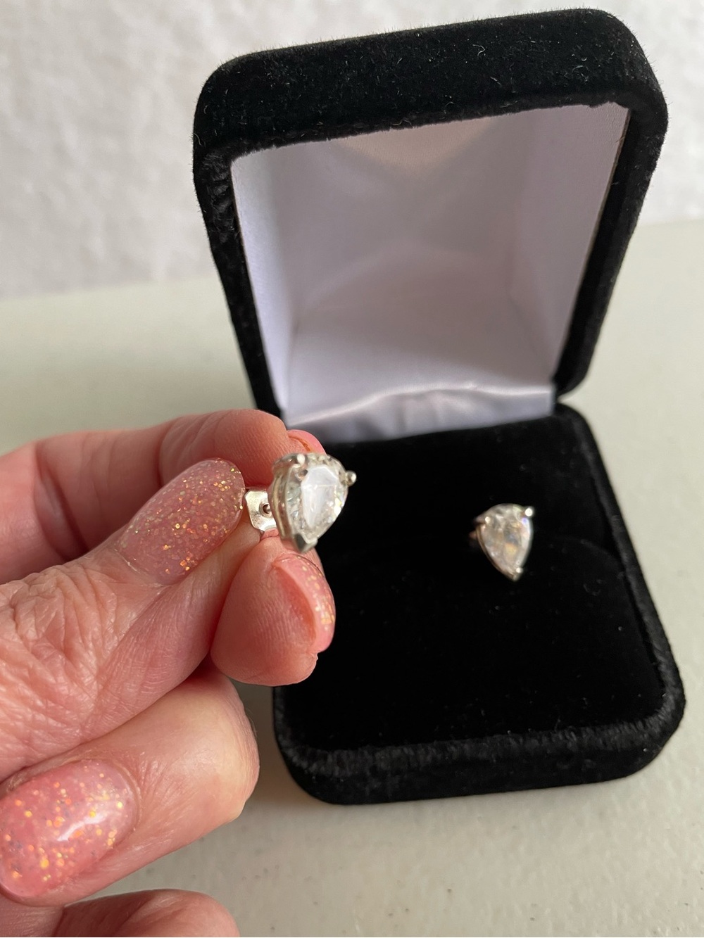 925 Pear Cut CZ Stud Earrings Sterling Silver 14K Gold Plated Fine Jewelry w Box - Picture 6 of 10